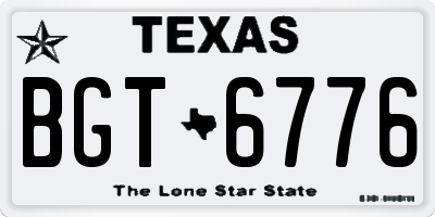 TX license plate BGT6776