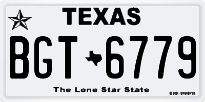 TX license plate BGT6779