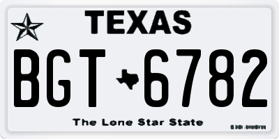 TX license plate BGT6782