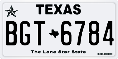 TX license plate BGT6784