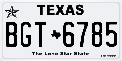 TX license plate BGT6785