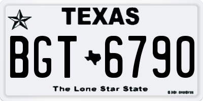 TX license plate BGT6790