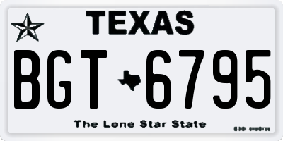 TX license plate BGT6795