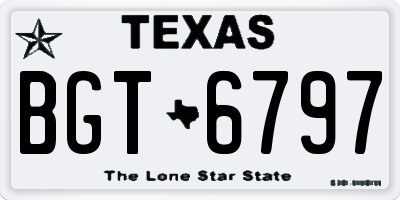 TX license plate BGT6797