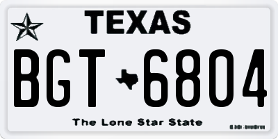 TX license plate BGT6804
