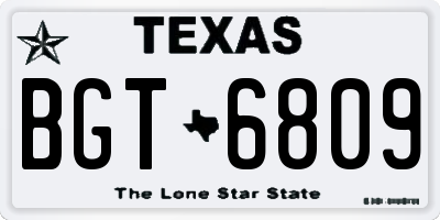 TX license plate BGT6809