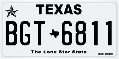 TX license plate BGT6811