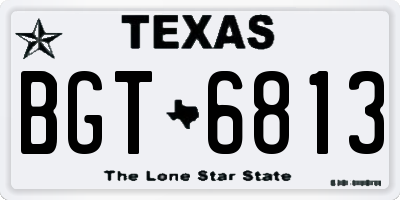 TX license plate BGT6813