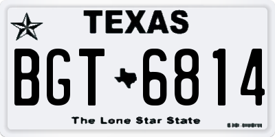 TX license plate BGT6814