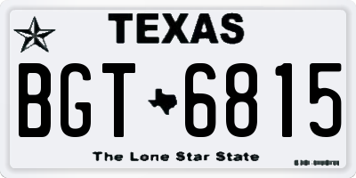 TX license plate BGT6815