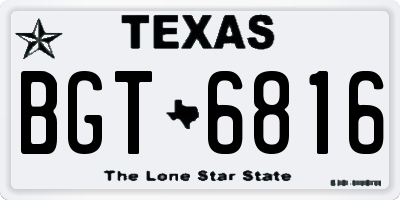 TX license plate BGT6816