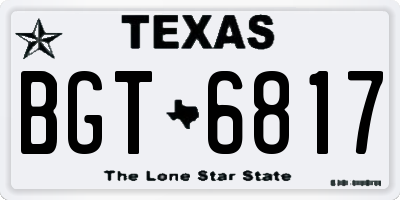 TX license plate BGT6817