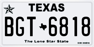 TX license plate BGT6818