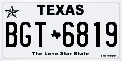 TX license plate BGT6819