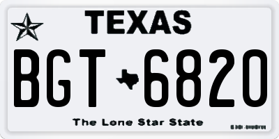 TX license plate BGT6820