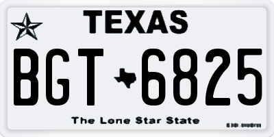 TX license plate BGT6825