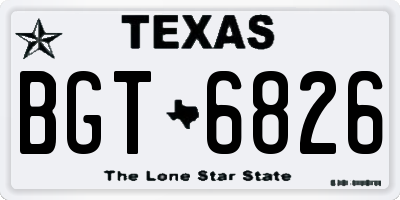 TX license plate BGT6826