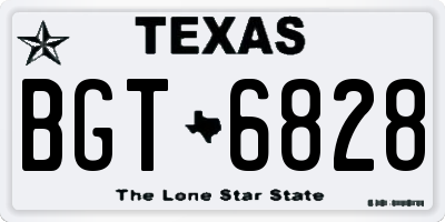 TX license plate BGT6828