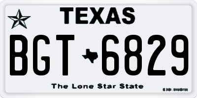 TX license plate BGT6829
