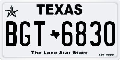 TX license plate BGT6830