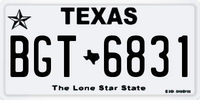 TX license plate BGT6831