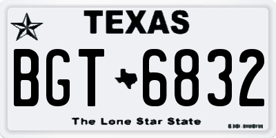 TX license plate BGT6832