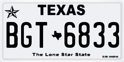 TX license plate BGT6833