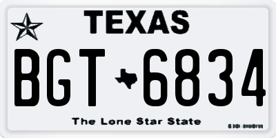TX license plate BGT6834