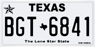 TX license plate BGT6841