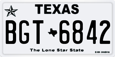 TX license plate BGT6842