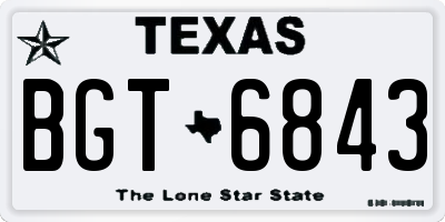TX license plate BGT6843