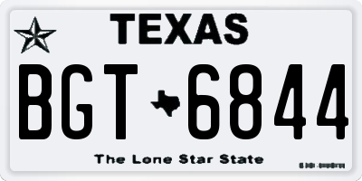 TX license plate BGT6844