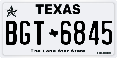 TX license plate BGT6845