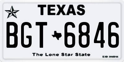 TX license plate BGT6846