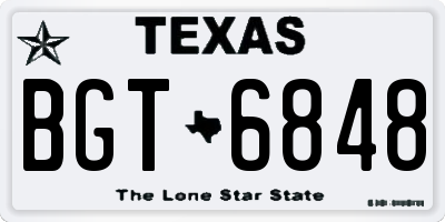 TX license plate BGT6848