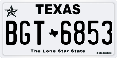 TX license plate BGT6853