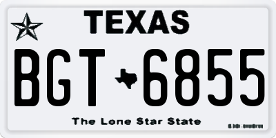 TX license plate BGT6855