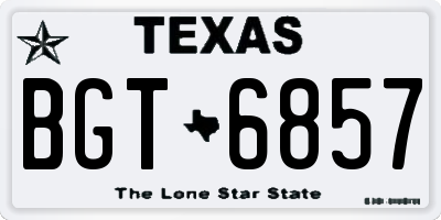 TX license plate BGT6857