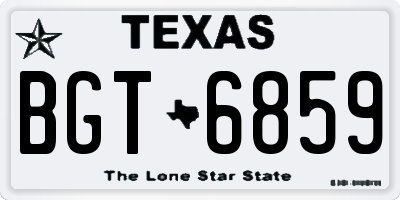 TX license plate BGT6859