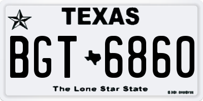 TX license plate BGT6860
