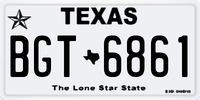 TX license plate BGT6861