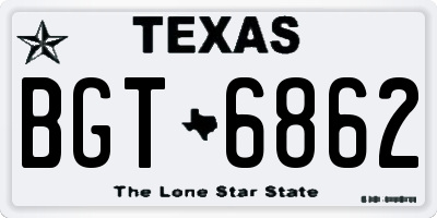 TX license plate BGT6862