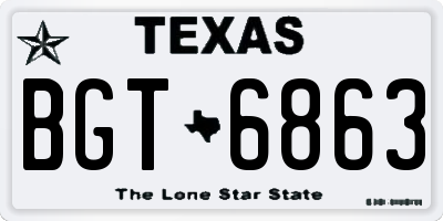 TX license plate BGT6863