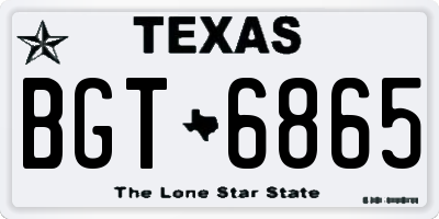TX license plate BGT6865