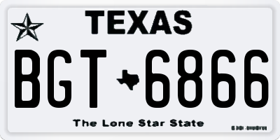 TX license plate BGT6866