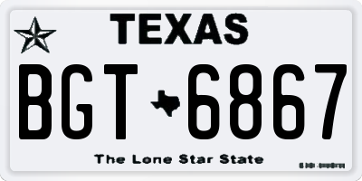TX license plate BGT6867