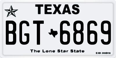 TX license plate BGT6869