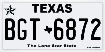 TX license plate BGT6872