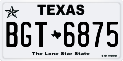 TX license plate BGT6875