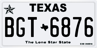 TX license plate BGT6876
